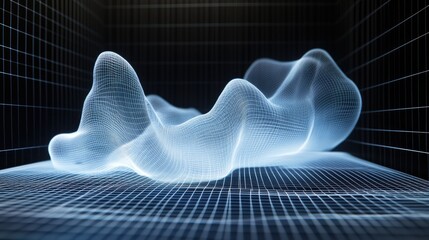 Poster - Abstract 3D Waveform Visualization with Grid Background