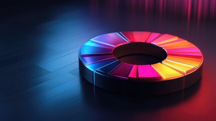 Poster - Colorful Circular Spectrum on Dark Surface