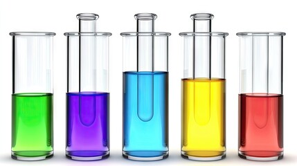 Poster - Rows of test tubes with colorful genetic samples, representing biotechnology research in a sterile lab setting