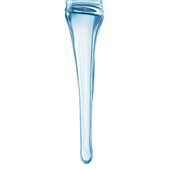 Canvas Print - a long, thin, blue liquid is dripping from a container