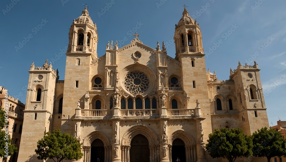 Stock-Illustration „Valencia Cathedral, also known as St. Mary's ...