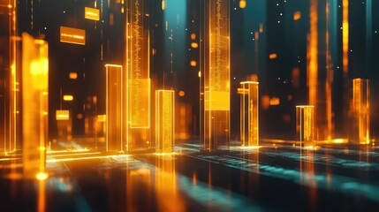 Poster - Futuristic Data Visualization with Glowing Effects