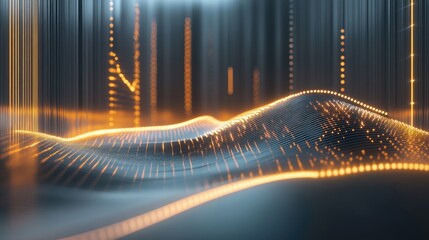 Poster - Futuristic Data Visualization Concept with Waves and Light