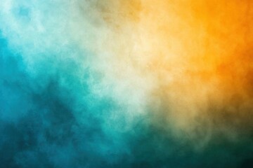 Poster - Lively aquamarine, azure, and amber gradient backdrop featuring gentle blur, textured surface ideal for poster, banner, or website design