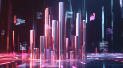 Poster - Futuristic Data Visualization with Neon Elements