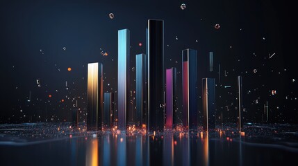 Poster - Abstract Colorful Bars with Light Effects