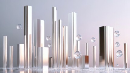 Poster - Abstract Reflection of Metallic Structures and Orbs