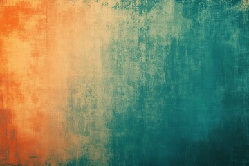 Poster - Teal and orange distressed texture for vintage posters, banners, or header designs featuring a creamy gradient noise effect