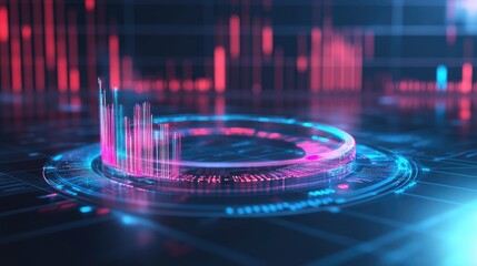Poster - Futuristic Data Visualization with Colorful Graphs
