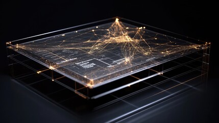Poster - Futuristic Digital Network Visualization Concept