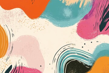 Poster - Textured backgrounds, creative color forms, bohemian vector art and pop culture stylish covers. Modern and vintage minimalist designs featuring abstract lines and bold color patterns