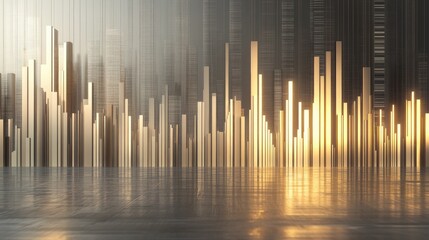 Aufkleber - Abstract Cityscape with Vertical Lines and Light Reflection