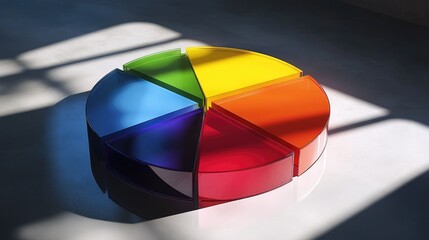 Poster - Colorful Circular Chart on a Reflective Surface