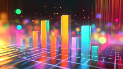 Poster - Vibrant Abstract Data Visualization with Colorful Bars