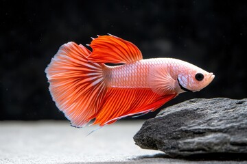 Vibrant betta fish swimming in aquarium