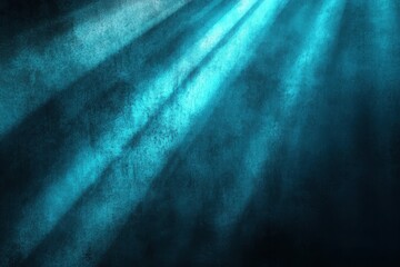 Fototapete - Radiant blue abstract light emitting from a dark textured background with black noise ideal for a trendy banner layout
