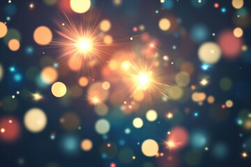 Poster - Gentle radiance sparkle with delicate bokeh effect on clear see-through background. Vector light glare dazzles with bright shimmering flares for modern celebratory design template