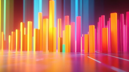 Poster - Colorful Bars in Abstract Data Visualization