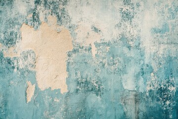 Poster - Summer background showcasing blue granite style: retro hue of cement and sand surface with soft cyan abstract concrete pattern