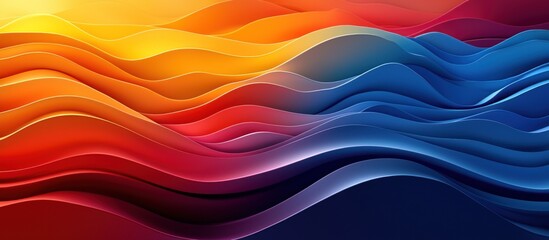 Poster - Abstract Wave Pattern with Warm and Cool Colors
