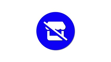 Poster - No shop or shop crossed icon animation.