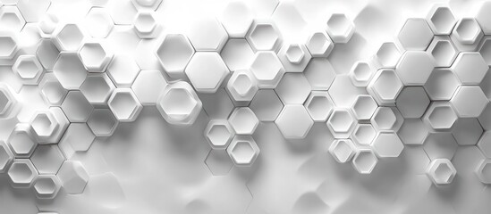 Aufkleber - White Hexagon Pattern Abstract Background