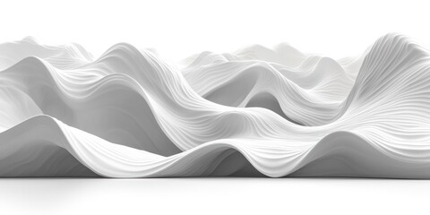 Aufkleber - Abstract White Wavy Landscape