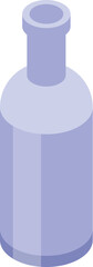Poster - Simple purple bottle with minimalist design standing on white background, isometric view