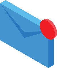 Poster - Closed blue envelope with red notification dot, representing new unread message