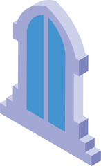 Poster - arched double window bathes interior in gentle light, enhancing architectural elegance