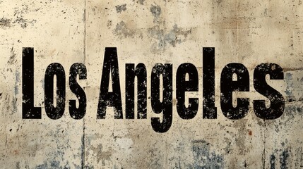 Poster - Black Los Angeles City symbol art poster.