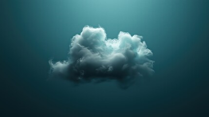 Sticker - Cloud is floating in the sky above a blue ocean. The sky is overcast and the clouds are dark and heavy