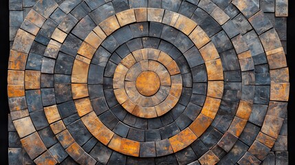 Aufkleber - mosaic of bricks in a circle. the circle is made up of many different colored bricks