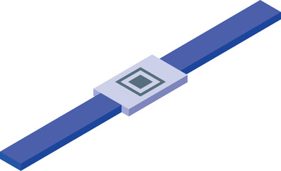 Poster - Smart watch presenting modern technology with isometric design and purple strap