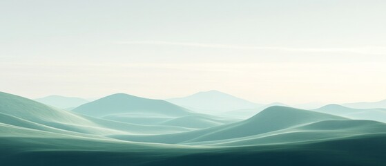 Wall Mural - A beautiful, serene landscape with a blue sky and mountains in the background