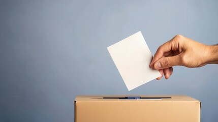 Get out the vote Close-up of a hand dropping a ballot into a voting box, voting, civic participation