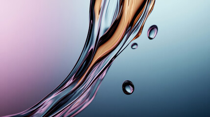 Poster - Flowing liquid swirls with vibrant colors against a softly lit background, capturing dynamic movement and texture