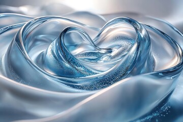 Aufkleber - Abstract Blue Liquid Swirling with Light Glimmer