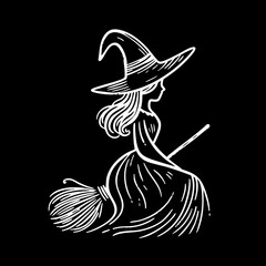 Wall Mural - Doodle witch