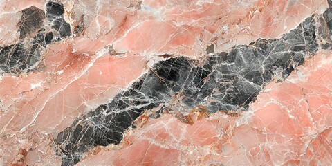 Poster - Close-up of Pink and Grey Veined Marble Slab