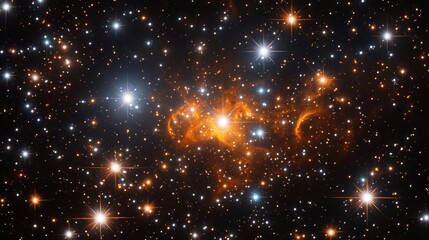 Wall Mural - intricate cosmic clouds illuminated by starlight in a distant galaxy captured at night