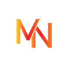 Fototapete - MN or NM Minimal Logo Design Vector Art Illustration