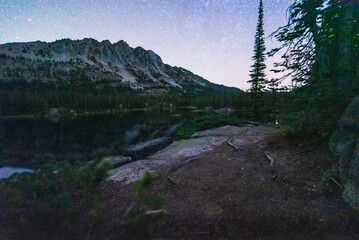 Millions Of Stars Over Mountain Lake