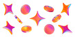 © Игорь Жуков - 3d neon or holographic sparkle stars and coin set. Stock vector illustration on isolated background.