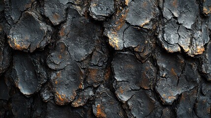 Poster - Close-up of a Dark and Textured Tree Bark Surface
