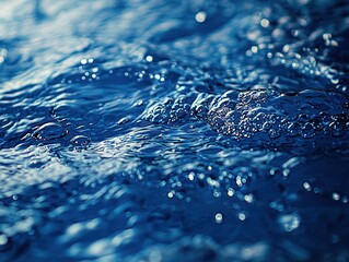Aufkleber - Close-up of Blue Water with Air Bubbles and Ripples