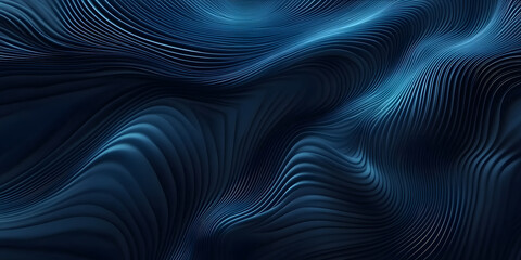 Poster - abstract wavy blue background. waves from many lines. digital space. holographic background