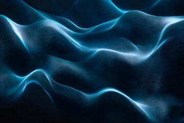 Poster - abstract wavy blue background. waves from many lines. digital space. holographic background