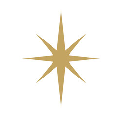 Wall Mural - christmas star icon. png illustration on transparent background.
