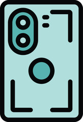 Poster - Simple icon of a smartphone with a dual camera lens system, ideal for websites and apps related to technology and mobile devices